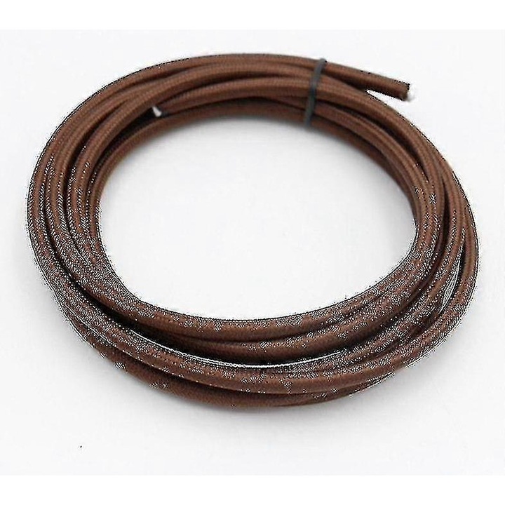 Кръгъл текстилен електрически кабел 2x0.75mm2 винтидж кафяв 5м гъвкав