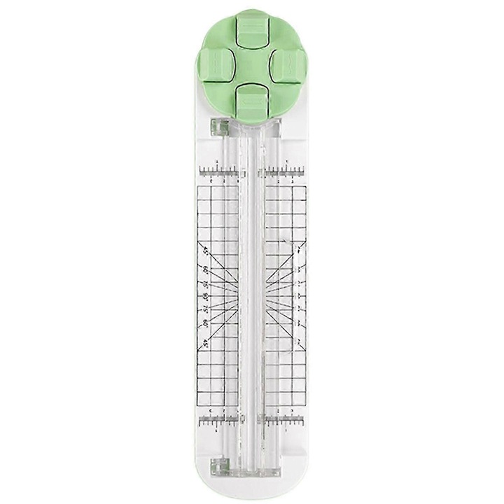 Ghilotina hartie 4 in 1, verde, 35.5x8.3cm, compacta, multifunctionala
