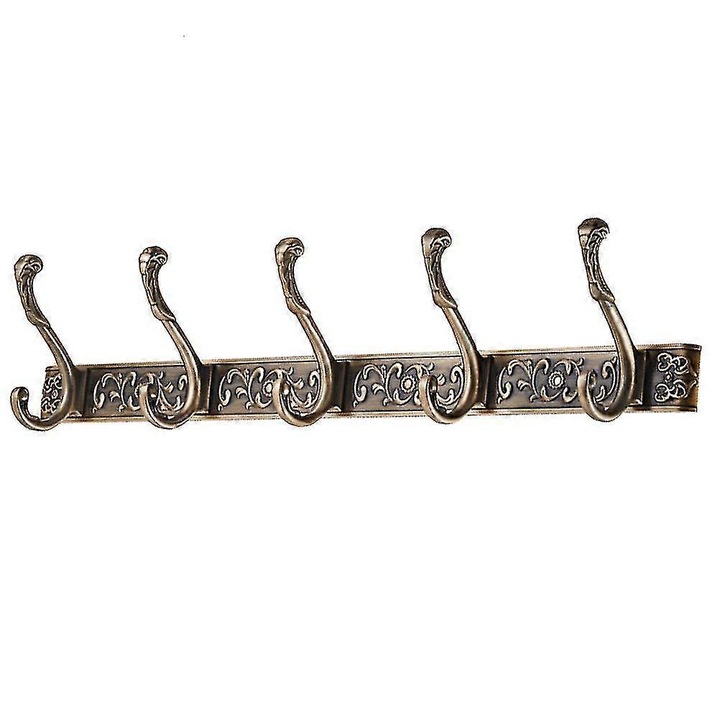 Vintage fogas, 5 kampó, űr alumínium, bronz, 52x12x85cm