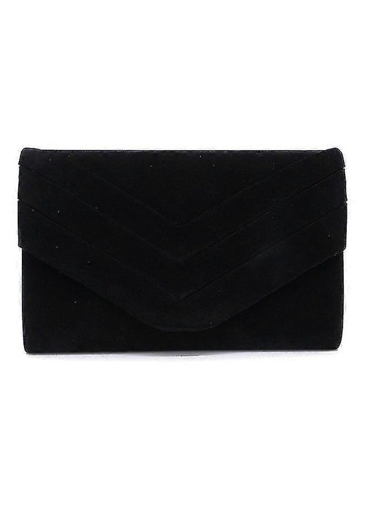 Geanta plic dama piele intoarsa neagra 100% 25x15cm