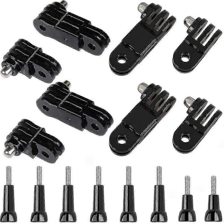 Set 16 piese brate pivotante reglabile, negru, 3 moduri, plastic si metal