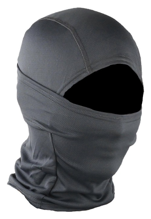 Álcázó arcmaszk, poliészter, szürke, 38x23cm