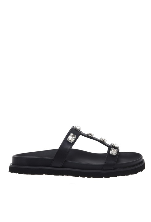 Baldinini, Papuci de piele cu tinte, Negru, 40