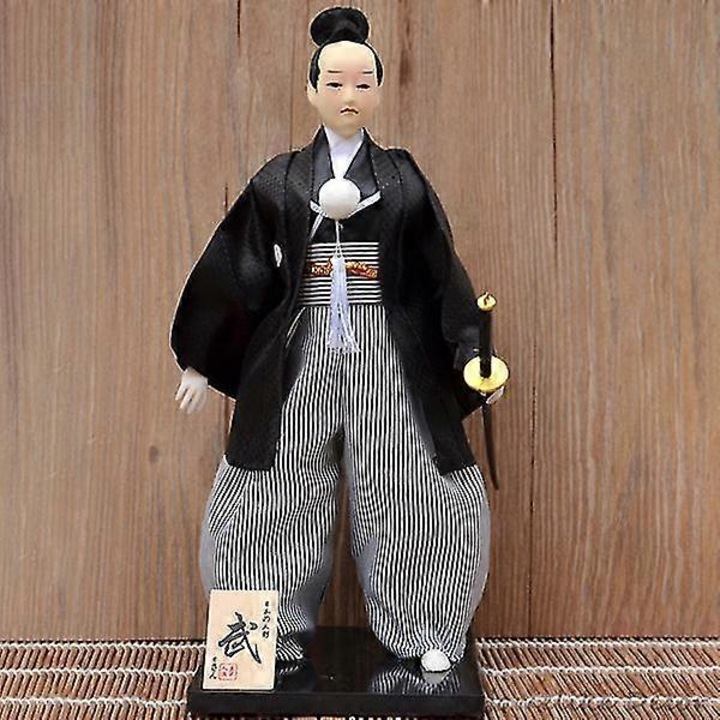 Japán Szamuráj Ninja figura, 30cm, többszínű, vegyes anyag, kézműves dekoráció