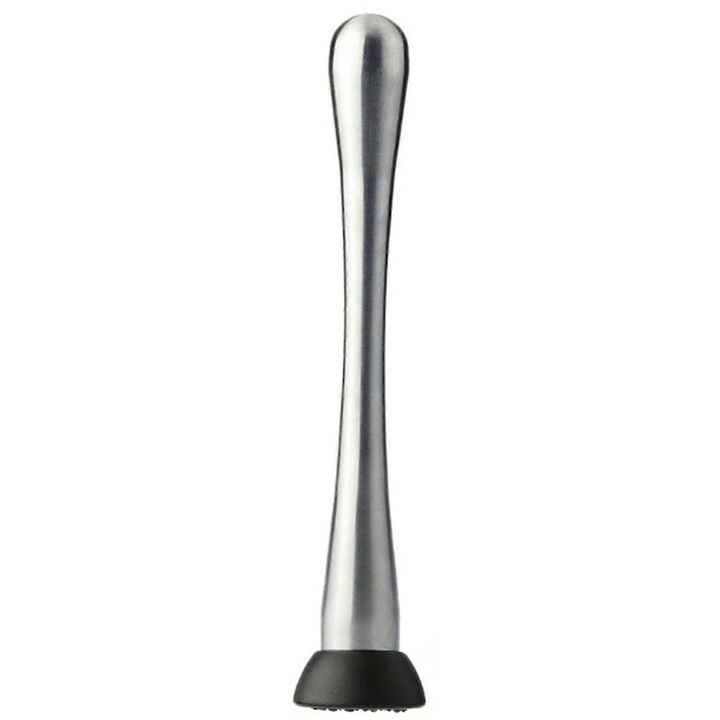 Muddler cocktail din otel inoxidabil, ergonomic, 22.5x20.5x20.5cm, argintiu