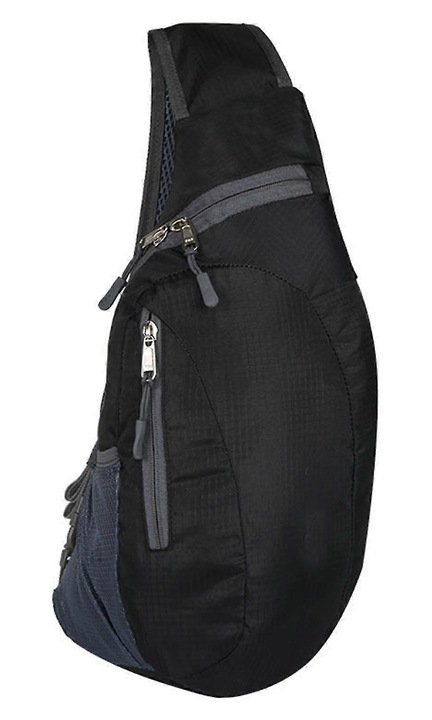 Férfi válltáska, nylon, fekete, 42x19x14cm, 1 db-os szett