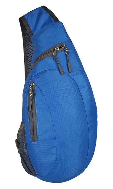 Férfi válltáska, nylon, kék, 42x19x14cm, 1 db-os szett