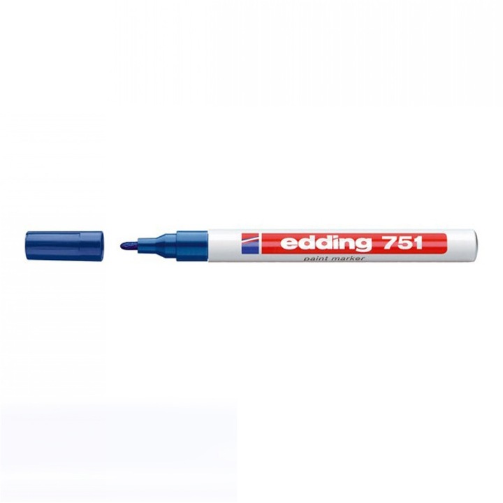Marker permanent, 1-2 mm, EDDING "751", albastru închis