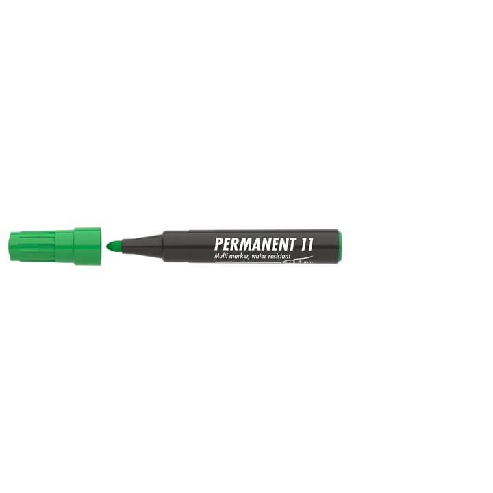 Alkoholos marker, 1-3 mm, kúpos, ICO "Permanent 11", zöld