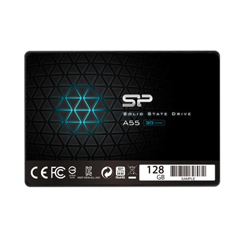 Solid-State Drive (SSD) Silicon Power A55, 128GB, 3D NAND, 2.5 Solid-State Drive (SSD) Silicon Power A55, 128GB, 3D NAND, 2.5
