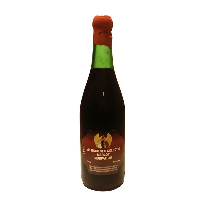 Вино Мерло Мурфатлар 1991 г., 0.75 л, сухо червено