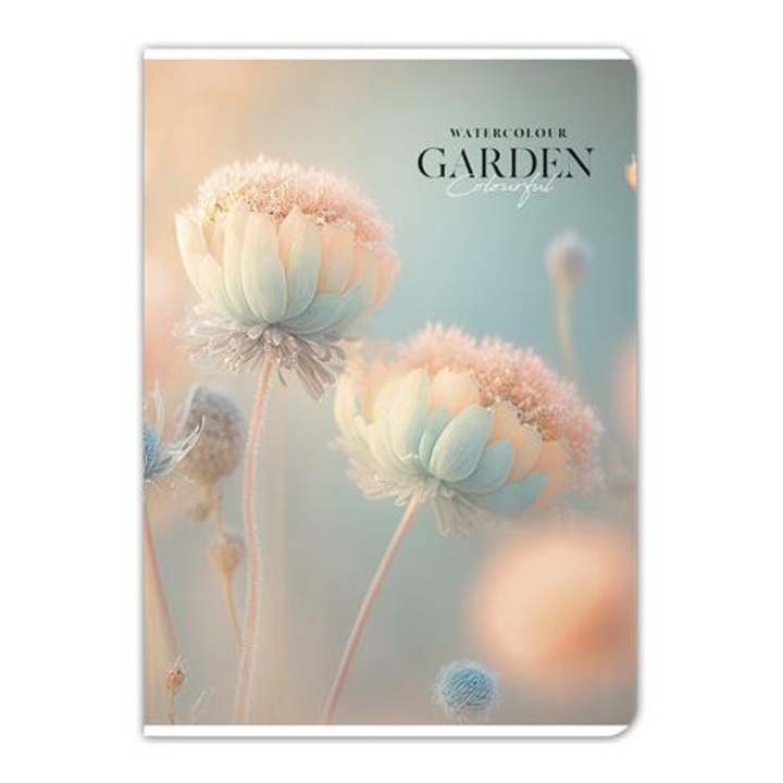 Caiet, capsat, A4, liniat, 80 de file, SHKOLYARYK "Garden", asortat
