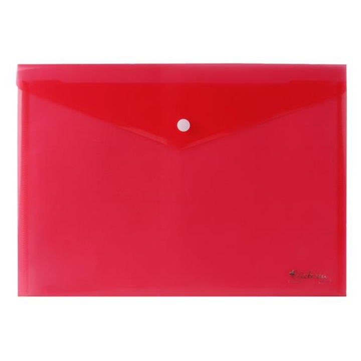 Irattartó tasak, A4, PP, patentos, VICTORIA OFFICE, piros