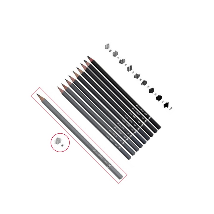 Creion Grafit 2B, Hexagonal, Negru DACO sku11