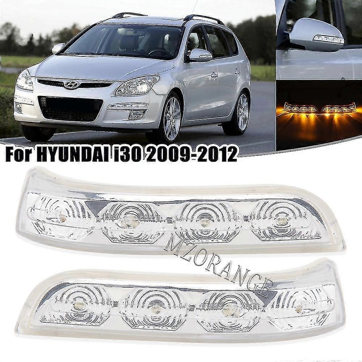 Hyundai I30 2009-2012 oldalsó tükör LED irányjelző lámpa, borostyánsárga, bal és jobb szett