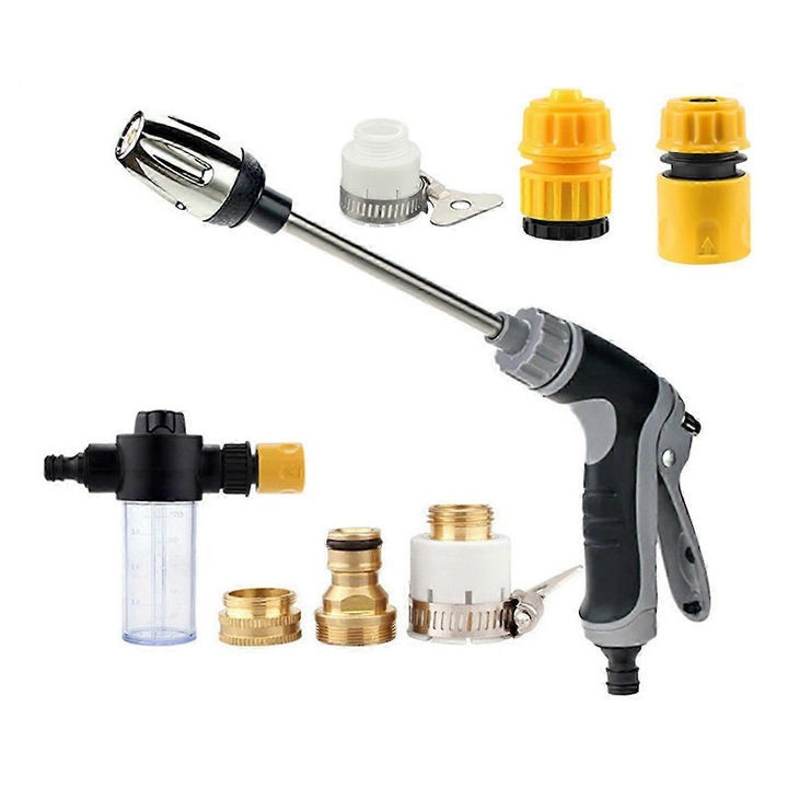 Pistol de spalat cu presiune, ergonomic, aluminiu, multicolor, 36x14cm