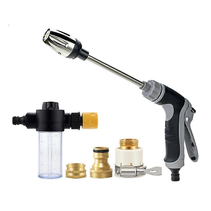 Pistol de spalat cu presiune, ergonomic, aluminiu, multicolor, 36x14cm