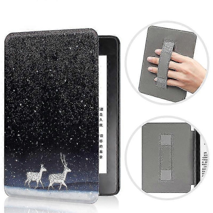 Kindle 6 hüvelykes 11. generációs 2022 tok, PU bőr, fekete, 16x11cm