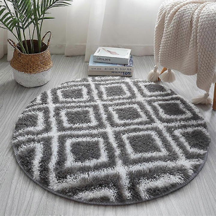 Covor rotund, poliester, moale, confortabil, 40x40cm-200x200cm
