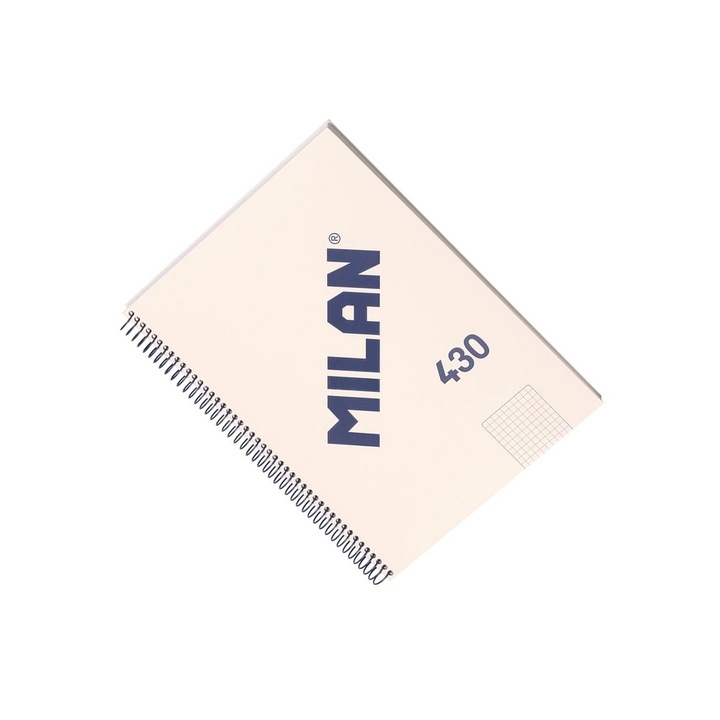 Caiet Milan®, Matematica, A4, 80 file, 95 g/m², 210 x 297 mm, Coperta Carton, Spirala, Pagini liniate, Scoala generala, Facultate, Liceu, sku11