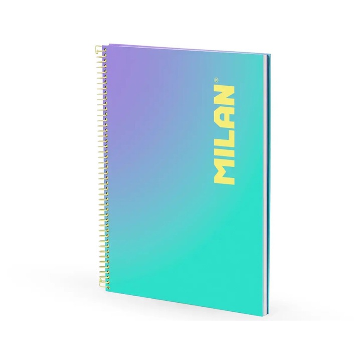 Caiet Milan®, Matematica, A4, 90 file, 95 g/m², 240 x 295 mm, Coperta Carton, Spirala, Perforatii pentru indosariere, Microperforatii desprindere fila, Scoala generala, Liceu, Facultate, sku28