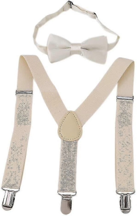Set bretele si papion copii elastic ajustabil multicolor 65x25cm