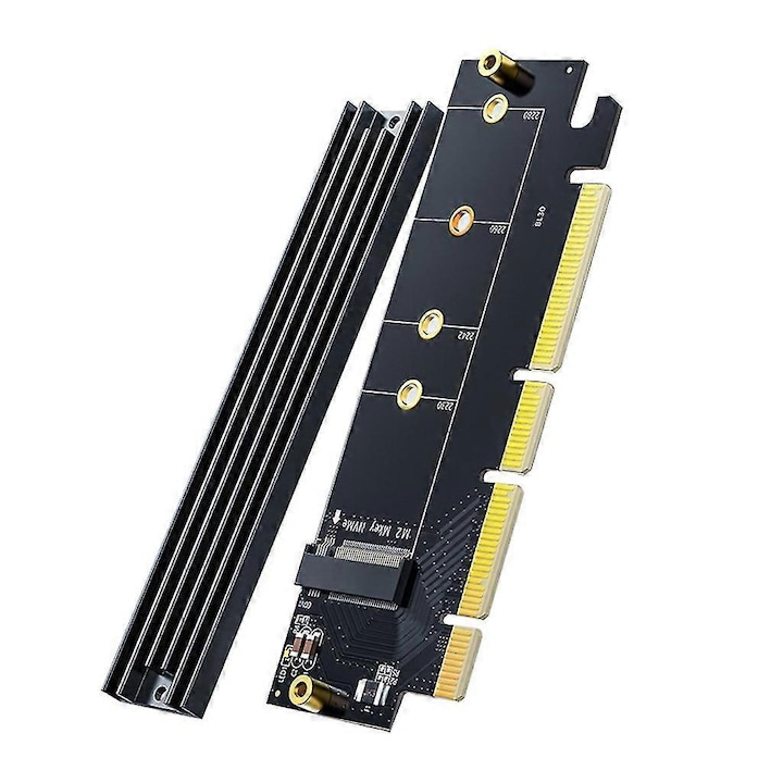 PCIE X16 разширителна платка за SSD M.2 NVME, метална, 113x40mm, 64Gbps