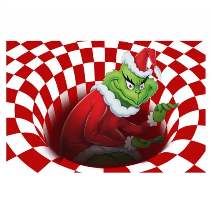 Grinch 3D zöld csúszásgátló bejárati szőnyeg 40x60cm
