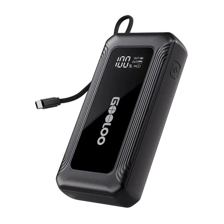 Устройство за стартиране на автомобил GOOLOO G7, 3000A, 44.4Wh, външна батерия USB-C 45W, LED фенерче, 12V