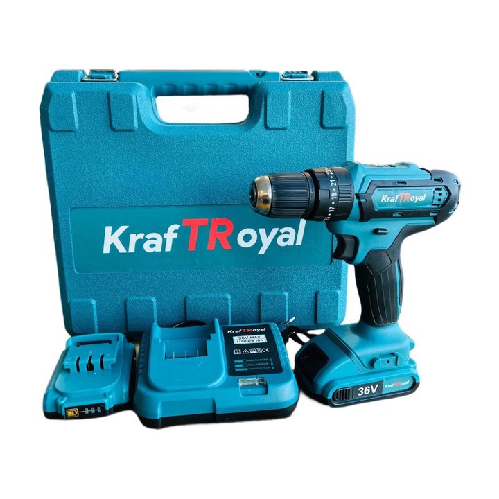Ударен Винтоверт Kraft Royal 36V, Dве батерии 8 Ah, 25 части