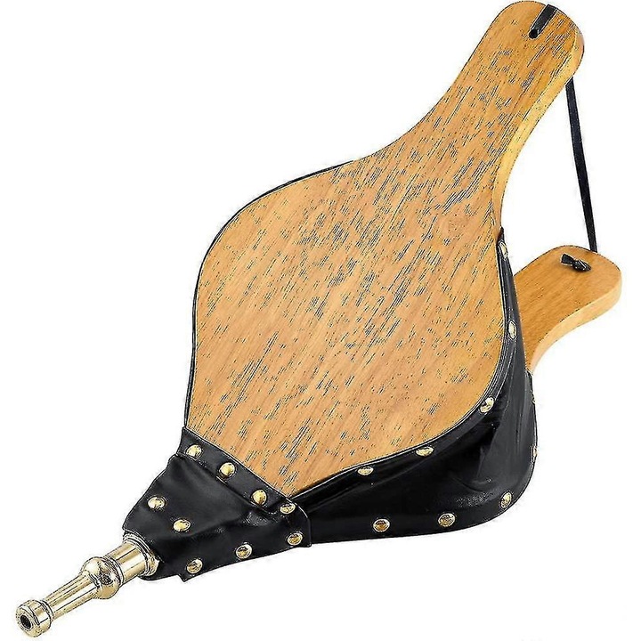Suflator lemn pentru semineu, rezistent la caldura, 15.5x7cm, maro