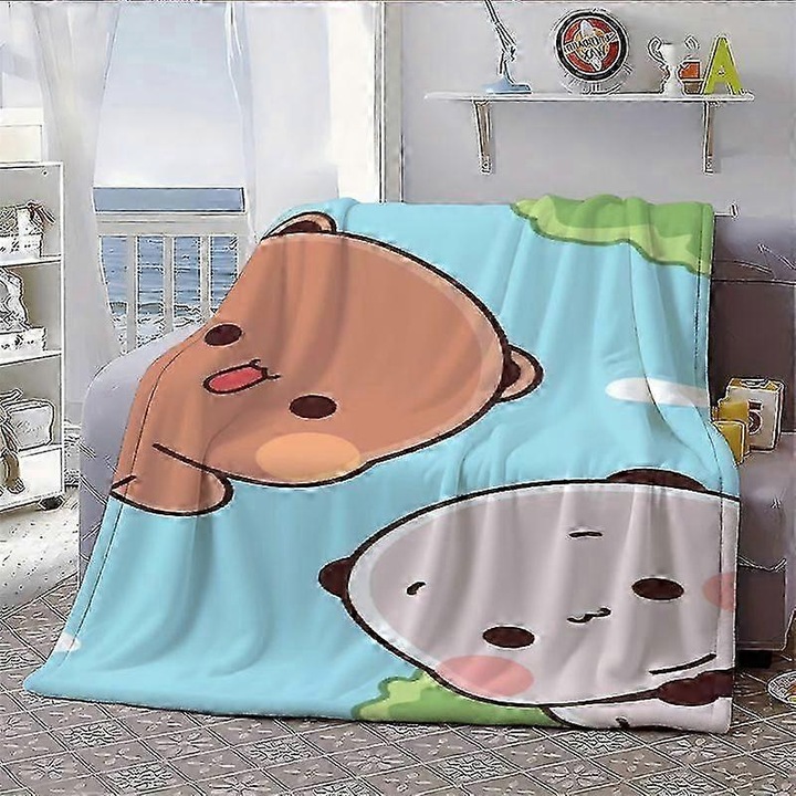 Baba takaró, Bubu mackó, puha, pasztell türkizkék, 102x76cm-200x174cm
