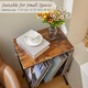 Excitat® стойка за грамофон и винилови плочи, 11.8 x 15.7 x 26 инча, винтидж дървен плот, подвижен разделител M, железни крака, кафяв/черен