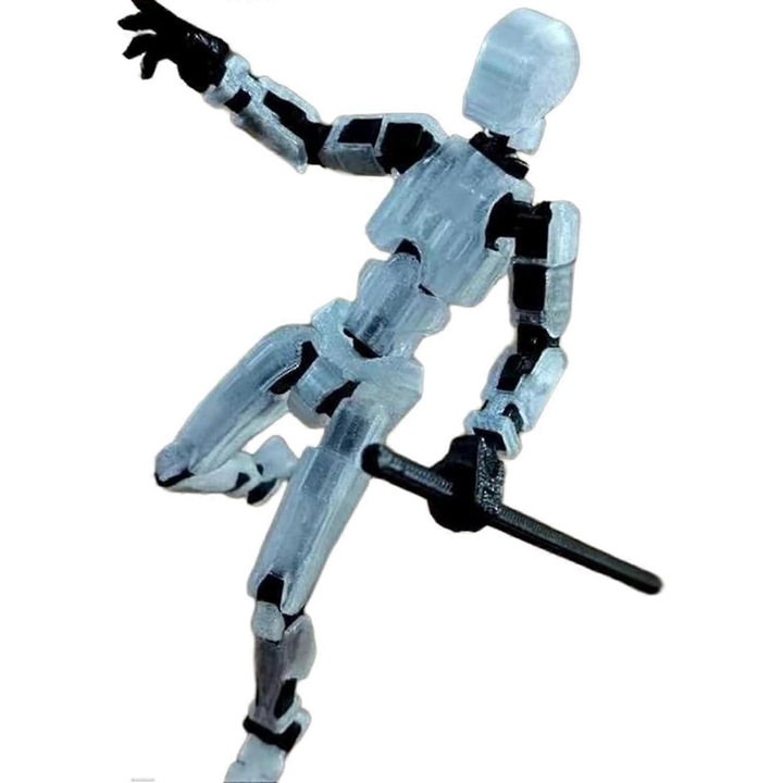T13 többszínű, 3D nyomtatott, csuklós robot figura 15x5x3cm