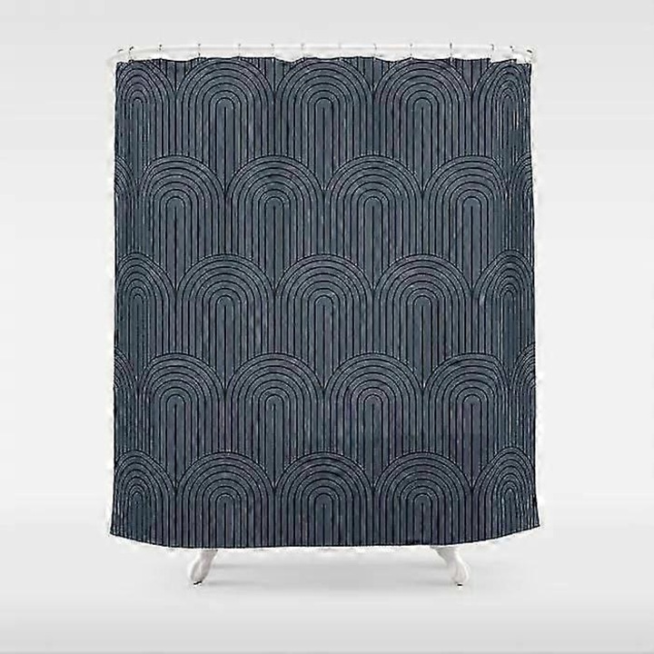 Perdea de dus, model geometric colorat, poliester impermeabil, 180x180cm