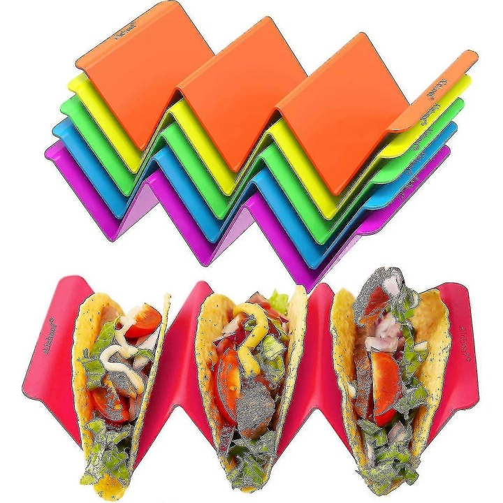 Set 6 suporturi taco mari, multicolor, 22x10x5cm, PP sigur