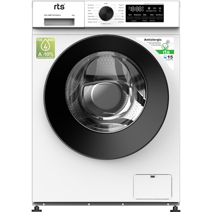 Masina de spalat RTS WMF70270AB-D 7Kg, 1200RPM, Motor Inverter, Steam, Clasa A