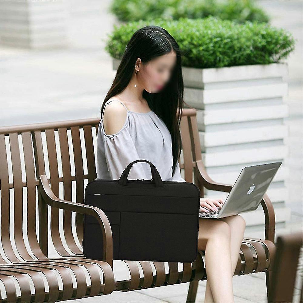 Geanta laptop 13.3/15.6 inch, negru, gri inchis, mov, 36x16x3cm/43x31x3.5cm, poliester nylon, cu buzunare, curea umar detasabila