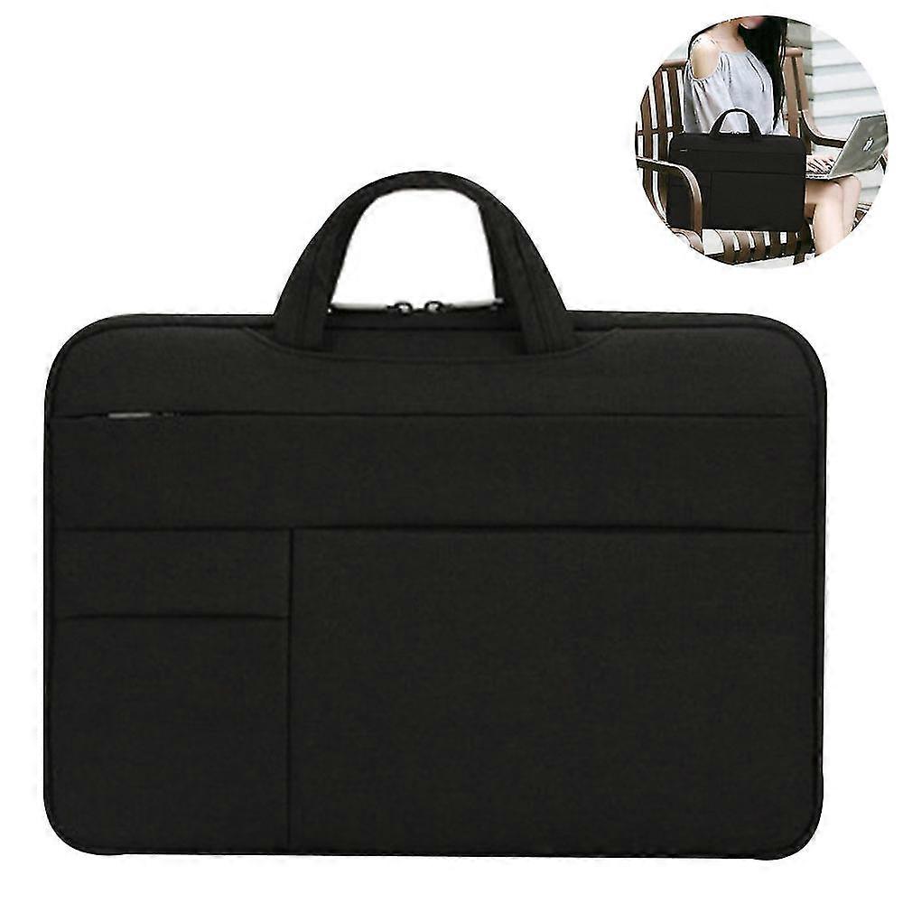 Geanta laptop 13.3/15.6 inch, negru, gri inchis, mov, 36x16x3cm/43x31x3.5cm, poliester nylon, cu buzunare, curea umar detasabila