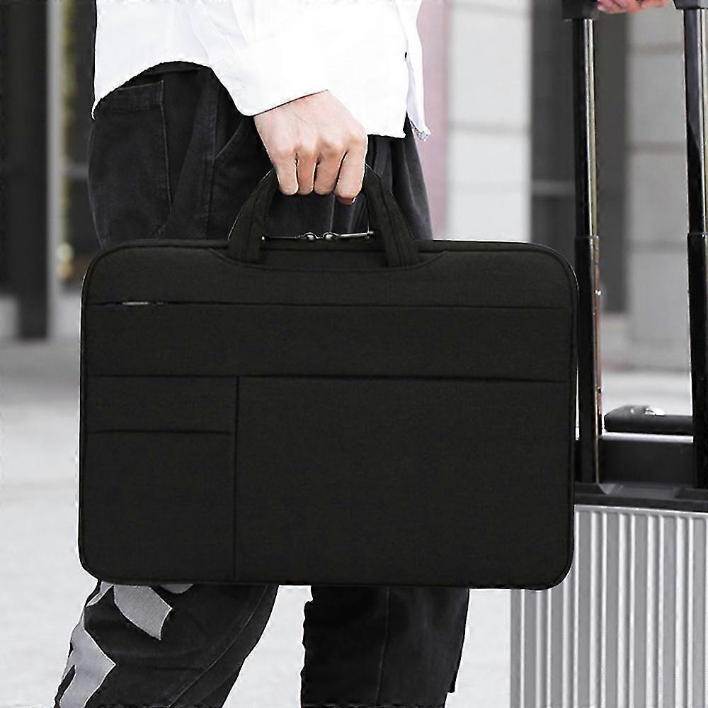 Geanta laptop 13.3/15.6 inch, negru, gri inchis, mov, 36x16x3cm/43x31x3.5cm, poliester nylon, cu buzunare, curea umar detasabila