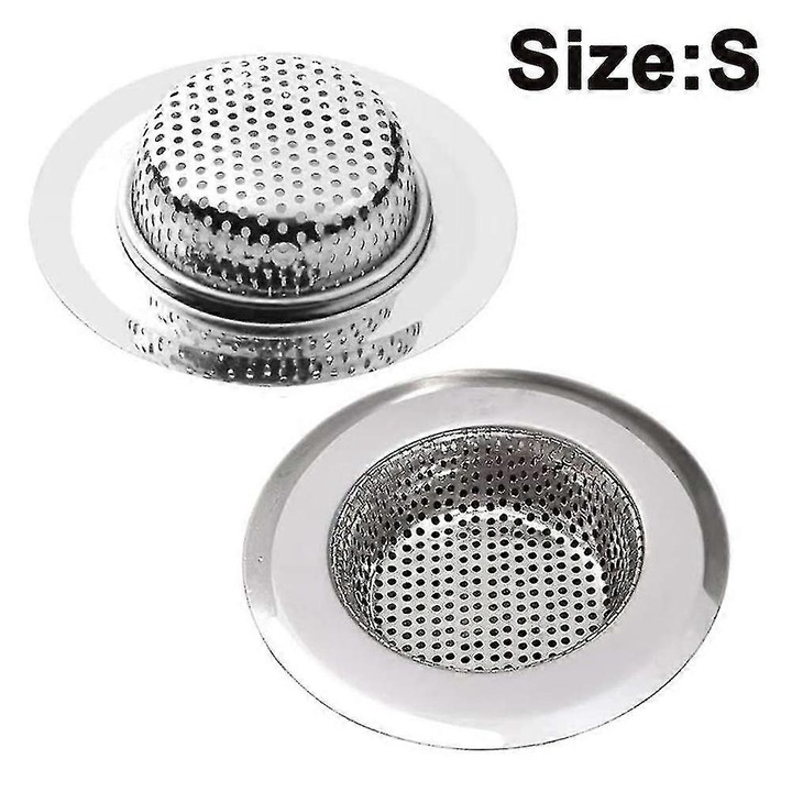 2 db rozsdamentes acél szűrő mosogatóhoz, 7x4.5cm és 11.5x7.5cm