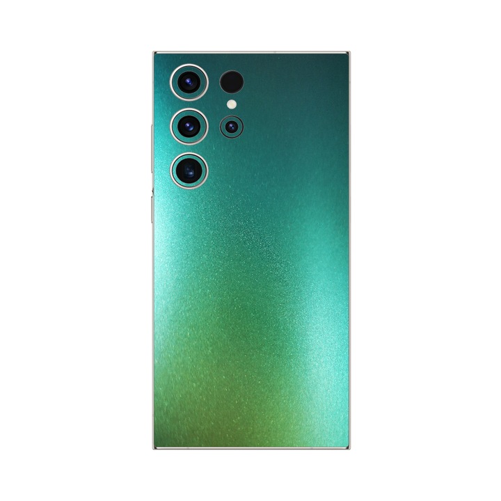 iSkinz fólia Samsung Galaxy S22 Ultra készülékhez - Kaméleon Színváltó Akvamarin, Egyszerű Vágás, Öntapadós Skin Borítás, Védelem a Hátlapra és Oldalakra