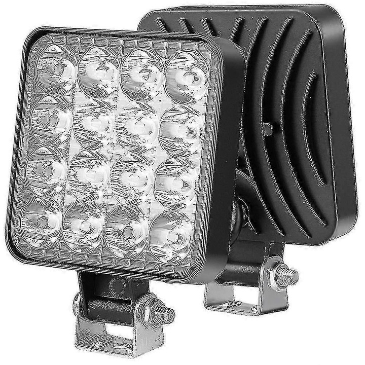 Proiector LED 48W 16 LED-uri alb-galben-rosu-albastru 12V 24V IP65 50x10x8cm