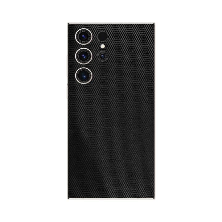 iSkinz fólia Samsung Galaxy S23 Ultra - Matrix Fekete, Simple Cut, Öntapadós borítás, Védelem a hátlapra és az oldalakhoz