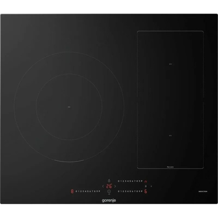 Plită cu inducție încorporabilă Gorenje GIC6322BSC, 3 zone de gătit, 60 cm, Control tactil, Negru