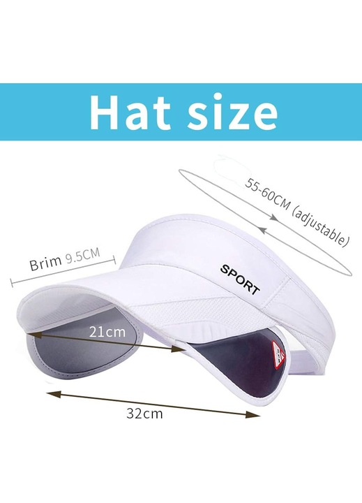 Női sportsapka behúzható fehér napellenzővel 55-60cm