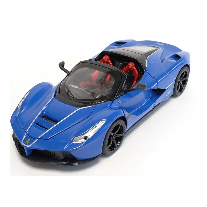 Fém autó Ferrari LaFerrari Aperta, Die-Cast, 1:22, Pillangó ajtók, Kék, Csomagolás nélkül