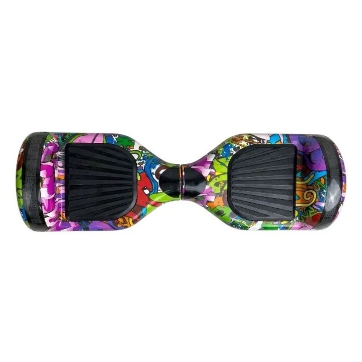 Hoverboard, PENDAN roti 6.5", autonomie 15 km, viteza 10 km/h, multicolor
