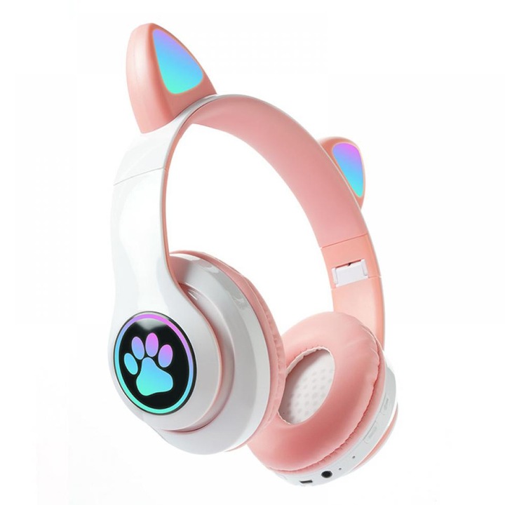 STN-28 vezeték nélküli Bluetooth fejhallgató macskafülekkel, memóriahabbal, fekete