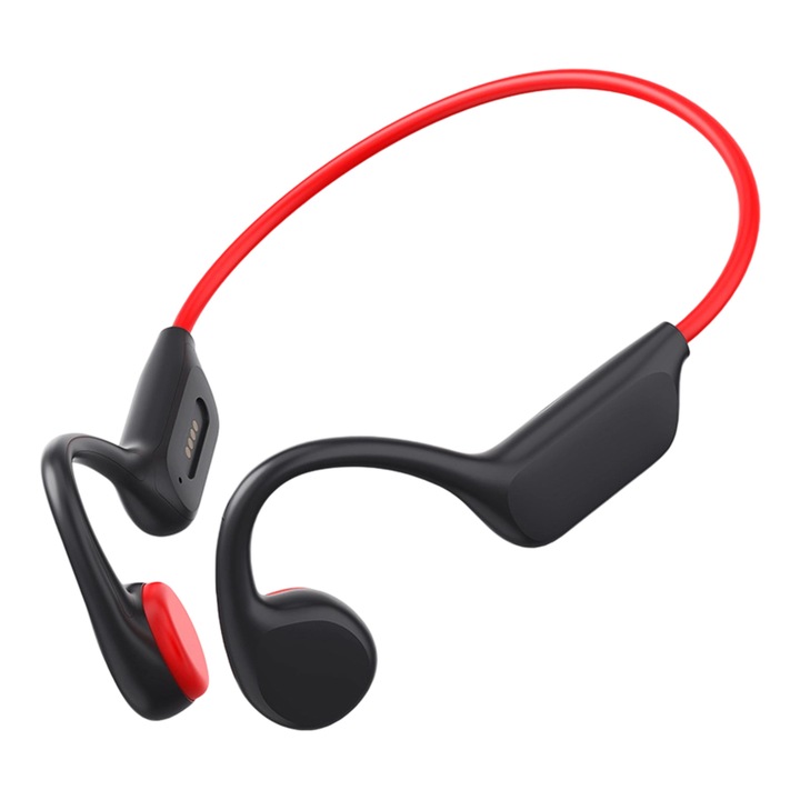 Casti wireless, 32GB MP3, rezistente la apa IPX8, negru, 10h baterie, design deschis